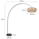 anne light & home Booglamp CURVE 1-vlams E27 IP20, zwart dimbaar