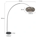 anne light & home Booglamp CURVE 1-vlams E27 IP20, zwart dimbaar