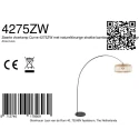 anne light & home Booglamp CURVE 1-vlams E27 IP20, zwart dimbaar