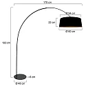 anne light & home Staande lamp CURVE E27 IP20, dimbaar