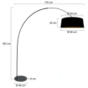 anne light & home Booglamp CURVE 1-vlams E27 IP20, zwart dimbaar
