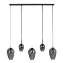 pendant luminaire DROVIA 5 flames E27 IP20, black dimmable