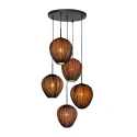 Mexlite pendant luminaire SILURA 5 flames E27 IP20, black dimmable