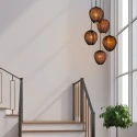 Mexlite pendant luminaire SILURA 5 flames E27 IP20, black dimmable