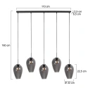 Mexlite pendant luminaire DROVIA 5 flames E27 IP20, black dimmable