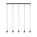 Mexlite pendant luminaire AURELIO 5 flames E27 IP20, black dimmable
