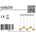 Mexlite pendant luminaire AURELIO 5 flames E27 IP20, black dimmable