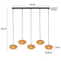 Mexlite pendant luminaire AURELIO 5 flames E27 IP20, black dimmable