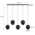 Mexlite pendant luminaire SILURA 5 flames E27 IP20, black dimmable