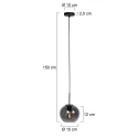 Mexlite pendant luminaire SFERIO 1 flame E27 IP20, black dimmable