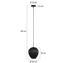Mexlite pendant luminaire SILURA 1 flame E27 IP20, black dimmable