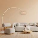 Steinhauer Booglamp MAZE NATURAL 1-vlams E27 IP20, crème dimbaar