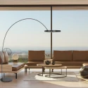 Mexlite Staande lamp LUNA-ARC 2-vlams IP20, zwart dimbaar