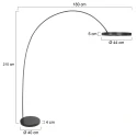 Mexlite Staande lamp LUNA-ARC 2-vlams IP20, zwart dimbaar