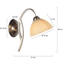 Steinhauer wall luminaire ANTHEA 1 flame E27 IP20, bronze dimmable
