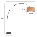 anne light & home Booglamp CURVE 1-vlams E27 IP20, zwart dimbaar