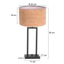 Steinhauer table lamp STANG 1 flame E27 IP20, black dimmable