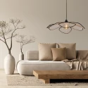 anne light & home Pendelarmatuur LUMAFLORA 1-vlams E27 IP20, zwart dimbaar