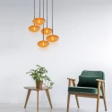 Mexlite pendant luminaire AURELIO 5 flames E27 IP20, black dimmable