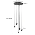 Mexlite pendant luminaire AURELIO 5 flames E27 IP20, black dimmable