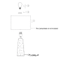 anne light & home table lamp TRAVINO 1 flame, without shade E27 IP20, stone dimmable