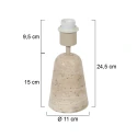 anne light & home table lamp TRAVINO 1 flame, without shade E27 IP20, stone dimmable