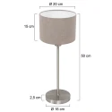 Mexlite Tafelarmatuur NOOR 1-vlams E27 IP20, staal dimbaar