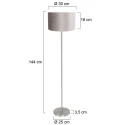 Mexlite Staande lamp NOOR 1-vlams E27 IP20, staal dimbaar