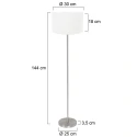 Mexlite Staande lamp NOOR 1-vlams E27 IP20, staal dimbaar