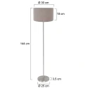 Mexlite Staande lamp NOOR 1-vlams E27 IP20, staal dimbaar