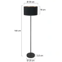 Mexlite floor lamp NOOR 1 flame E27 IP20, black dimmable