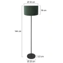 Mexlite Staande lamp NOOR 1-vlams E27 IP20, zwart dimbaar