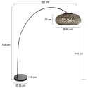 Mexlite arc luminaire SOLVA 1 flame E27 IP20, black dimmable