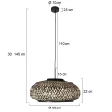 Steinhauer Pendelarmatuur NOX LIGHT 1-vlams E27 IP20, zwart dimbaar