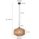 anne light & home pendant luminaire ROPEX 1 flame E27 IP20, black dimmable