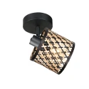 wall luminaire SUMBA 1 flame E14 IP20, black dimmable