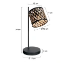 Mexlite table lamp SUMBA 1 flame E14 IP20, black dimmable