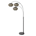 Steinhauer floor lamp SPARKLED LIGHT 3 flames E27 IP20, black dimmable