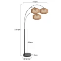 anne light & home floor lamp SPARKLED LIGHT 3 flames E27 IP20, black dimmable