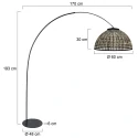 anne light & home Booglamp CURVE 1-vlams E27 IP20, zwart dimbaar