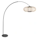 anne light & home Booglamp CURVE 1-vlams E27 IP20, zwart dimbaar
