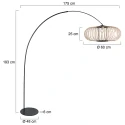 anne light & home Booglamp CURVE 1-vlams E27 IP20, zwart dimbaar