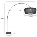 anne light & home Booglamp CURVE 1-vlams E27 IP20, zwart dimbaar