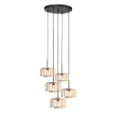 pendant luminaire BREEZA BEACH 5 flames E27 IP20, black dimmable