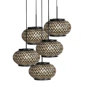 Mexlite Pendelarmatuur NOX LIGHT 5-vlams E27 IP20, zwart dimbaar