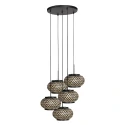 Mexlite Pendelarmatuur NOX LIGHT 5-vlams E27 IP20, zwart dimbaar