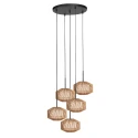 anne light & home pendant luminaire ROPEX 5 flames E27 IP20, black dimmable