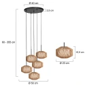anne light & home pendant luminaire ROPEX 5 flames E27 IP20, black dimmable