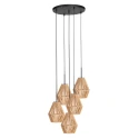 anne light & home pendant luminaire ROPEX 5 flames E27 IP20, black dimmable