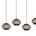 Mexlite Pendelarmatuur NOX LIGHT 5-vlams E27 IP20, zwart dimbaar